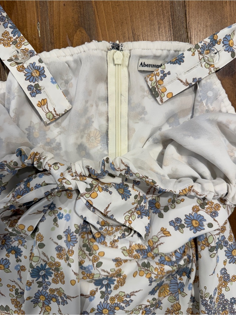 Abercrombie & Fitch Floral Tie Front Midi Dress Women's XL NWT Cottagecore - Picture 12 of 13